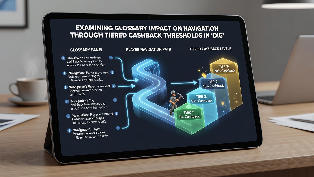 Screenshot showing glossary pop-up explaining cashback tiers during an active slot session